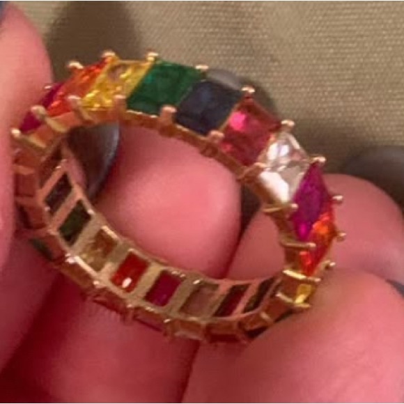 Rainbow Rhinestones Rings - Picture 3 of 4